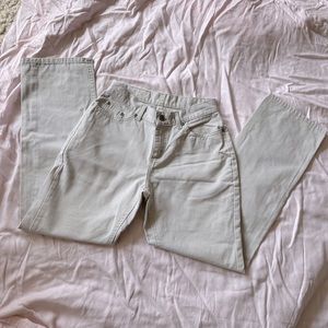 Khaki jeans, riveted by Lee